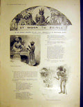 Original Old Antique Print Worm Prince ArnWeguelin Story Sketches Parva 1899
