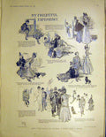 Old Antique Print Moral Story Sketches Betting Gambling Train Craig 1899 19th