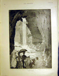 Original Old Antique Print Algeria Grotto Roummel Constantine Marchetti 1899