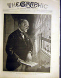 Original Old Antique Print Portrait Hawkins Peer Clients Birds Hall 1899 19th