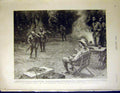 Original Old Antique Print Africa Lloyd Camp Pygmy Forest Dadd Pygmies 1899 19th