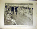 Old Antique Print P O Liner Crew Roll Call Sunday Morning Hatherell 1899 19th