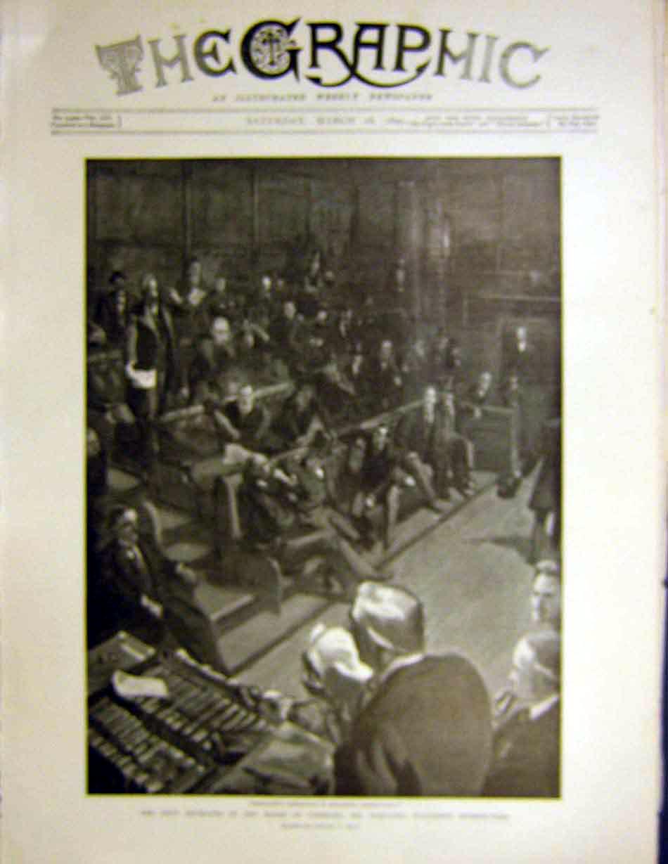 Original Old Antique Print Navy House Commons Goschen Ireland England Hall 1899