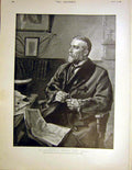 Original Old Antique Print Portrait Imperial Penny Postage Heaton Hall 1899 19th