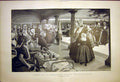 Original Old Antique Print Holland Middleburg Market Butter Seller Cleaver 1899