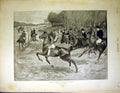 Old Antique Print Drag Hunt Epping Forest Small Curzon Lady American 1899 19th