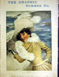 Original Old Antique Print Breezy Lady Hat Umbrella Summer Hare Fine Art 1899