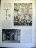 Original Old Antique Print Pope Papal Jubilee Atrium St Peter'S Rome Italy 1900