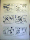 Original Old Antique Print Browne Sketches Children Cartoon 1900 20th