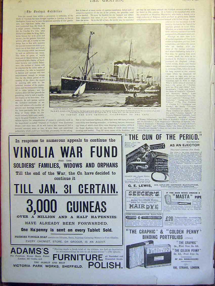 Old Antique Print Rms Ariosto Wilson Dixon Mayor Imperial Volunteers 1900 20th