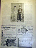 Original Old Antique Print Crown Prince Japan Bride Portrait Kujo 1900 Victorian