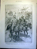 Original Old Antique Print Ladysmith Blindfed Message White Enemy Boer War 1900