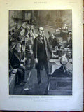 Original Old Antique Print Minister House Lords Lansdowne Hall War 1900 20th