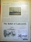 Original Old Antique Print Cronje Prison Hms Doris Advert Lemco Ladysmith 1900