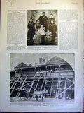 Original Old Antique Print Landrost Boer War Kimberley Rhodes Hospital Wynberg