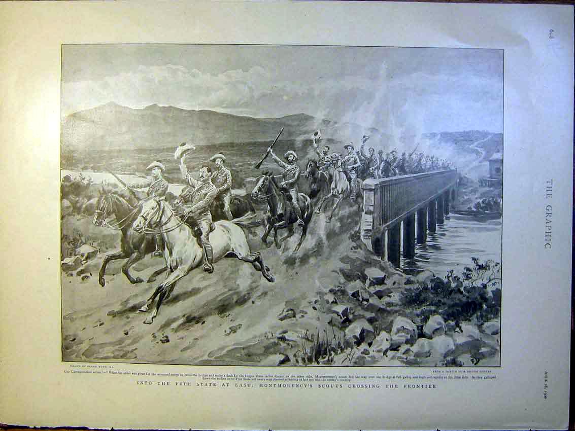Old Antique Print Free State Boer War Africa Scouts Paris Exhibition 1900 20th