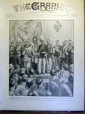 Original Old Antique Print German Crown Prince Dadd Royal Castle Berlin Germany