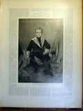 Original Old Antique Print Portrait Alphonso Xiii King Spain Godin Fine Art 1900