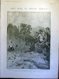 Original Old Antique Print War Africa Boer Officers Ladysmith Wynberg Hospital