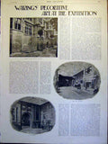 Old Antique Print Warings Decorative Art Exhibition British Pavilion 1900 20th