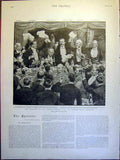 Original Old Antique Print Ulster Hall Banquet White Carey Belfast Ireland 1900