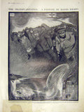 Original Old Antique Print Wilson Fantasy Transplantation Russian Fort 1911 20th