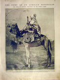 Original Old Antique Print African Potentate Emir Katsina Camel Africa 1911 20th