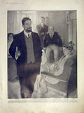 Original Old Antique Print Hollingswoth Family Play Thorpe Actress Theatre 1911