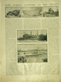 Original Old Antique Print Thames Launch Ship Woolwich Nelson Trafalgar 1911