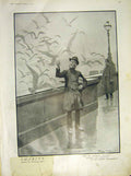 Original Old Antique Print Charity Scott London Outcast Seagulls Thames 1911