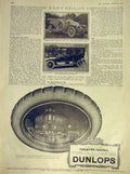 Original Old Antique Print Dunlop Wolseley Dodson Cole Automobile 1911 20th