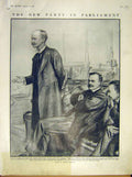 Original Old Antique Print Parliament New Party Fourth Declaration London 1911