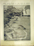 Original Old Antique Print Naval Base Africa Simon'S Bay Cape View Oakley 1911