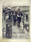 Original Old Antique Print Cleaver Ball Algiers Harbour Navy British Ship 1911