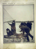 Original Old Antique Print Prince Arthur Connaught Ice-Yacthing Stockholm 1911