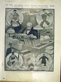 Original Old Antique Print John Bull Financial Year Sketches Cartoon Wilson 1911