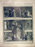 Original Old Antique Print Theatre Haymarket Lady Patricia Scenes 1911 20th