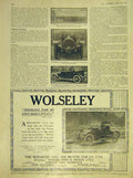 Original Old Antique Print Motor-Car Wolseley Rennaux Gyroscope Napier 1911 20th