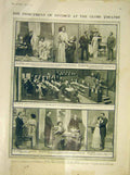 Original Old Antique Print Globe Theatre Divorce Butterfly Wheel Scenes 1911