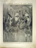 Original Old Antique Print Briton Queen King Carriage Festival Empire 1911 20th