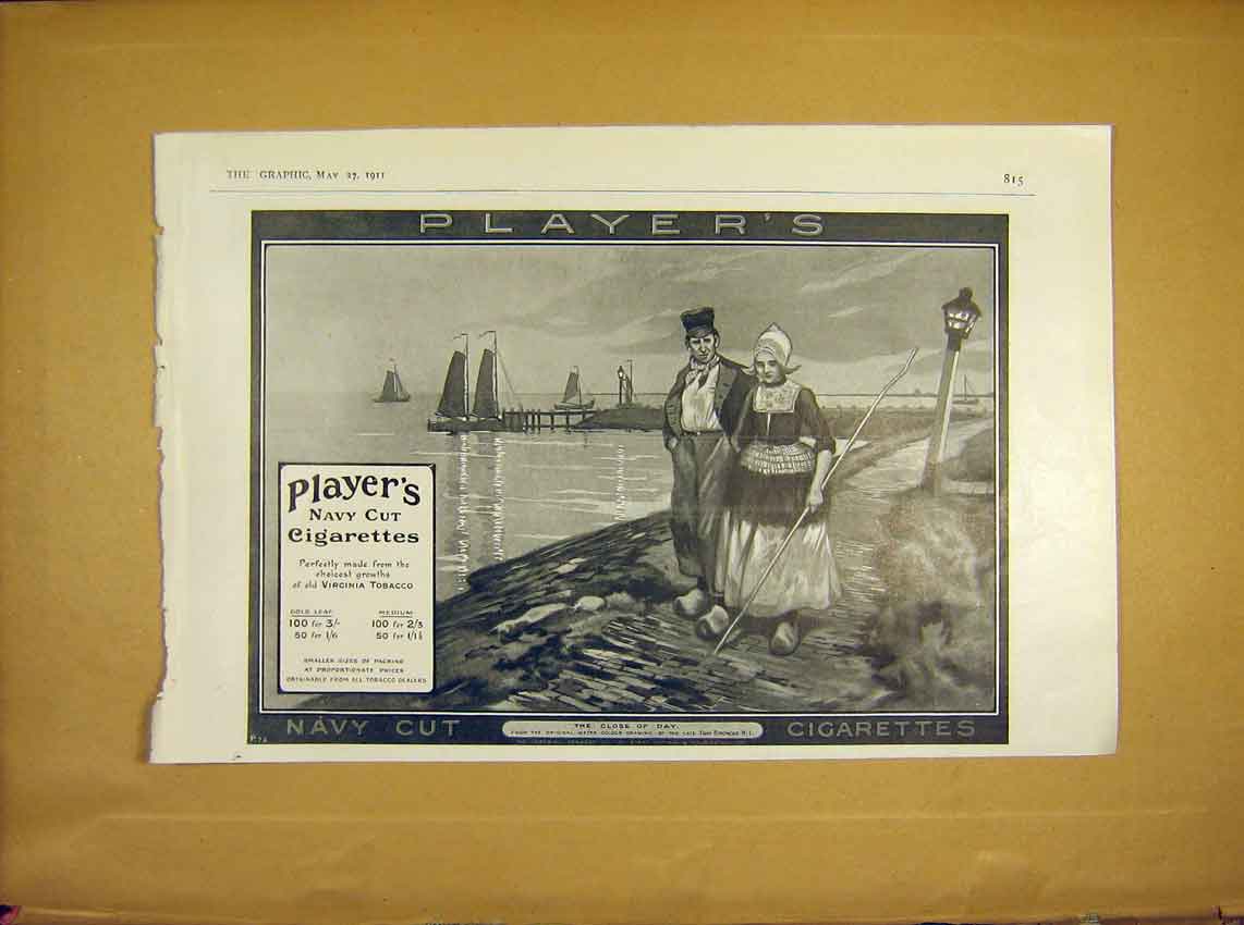 Original Old Antique Print Advert Player'S Navy Cut Cigarettes Browne 1911 20th