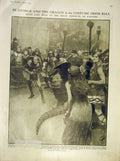 Original Old Antique Print St George Dragon Costume Dress Ball Royal 1911 20th