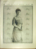 Original Old Antique Print Portrait Her Majesty Queen Mary Photograph 1911 20th