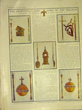 Original Old Antique Print Regalia Coronation King Sceptre Sword Orb Spoon 1911