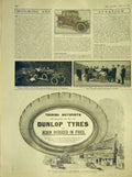 Original Old Antique Print Motor-Car Morgan Auster Darracq Dunlop Tyre 1911 20th