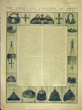 Old Antique Print Crown Coronation Italy German Sapin Bohemia Russia 1911 20th