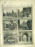Original Old Antique Print London Northumberland House Cornhill Burlington 1911