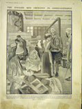 Old Antique Print English Red Crescent Constantinople Cleaver Cross 1913 20th