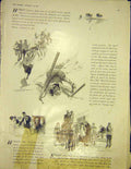 Original Old Antique Print Sketch Story Mr. Wind Mind Matter Money Snow Ski 1913