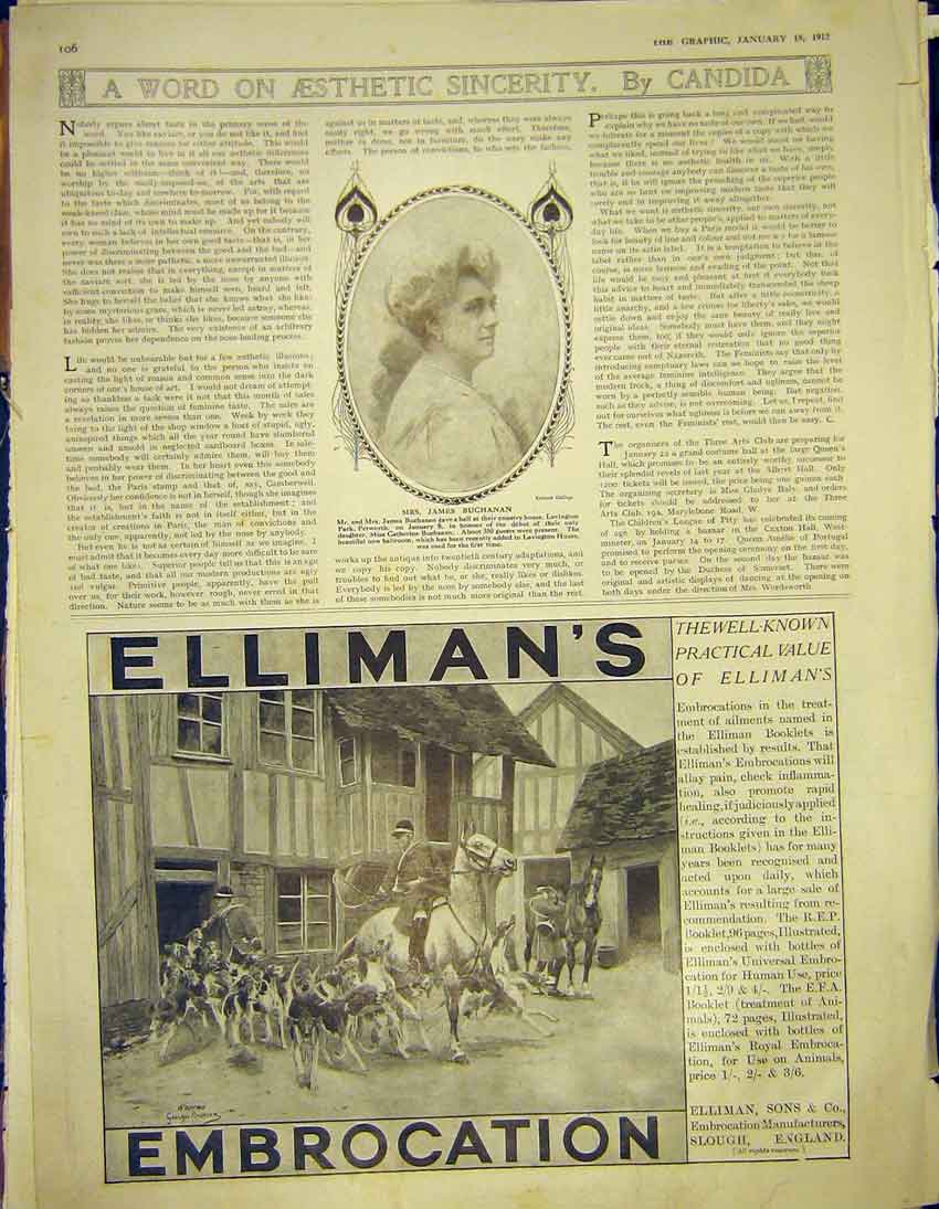 Original Old Antique Print Advert Buchanan Ellimans Slough England 1913 20th
